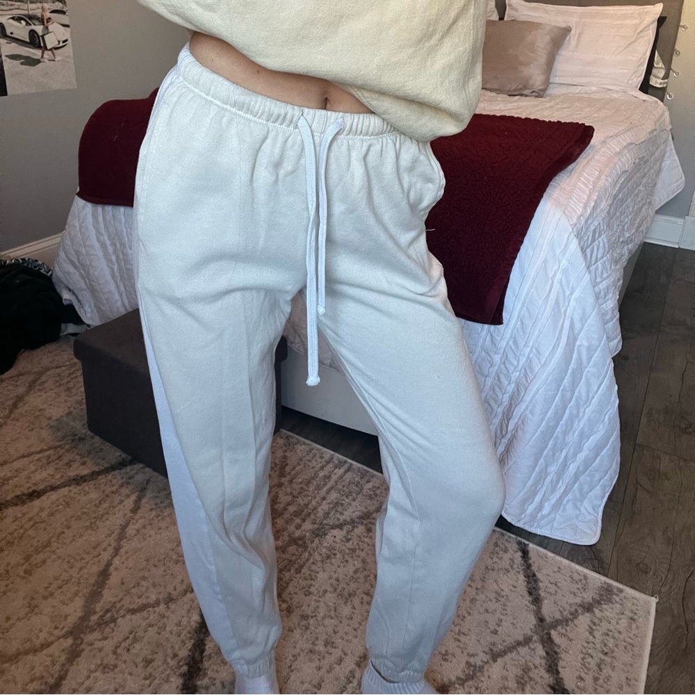 Cozy Two Tone White Joggers